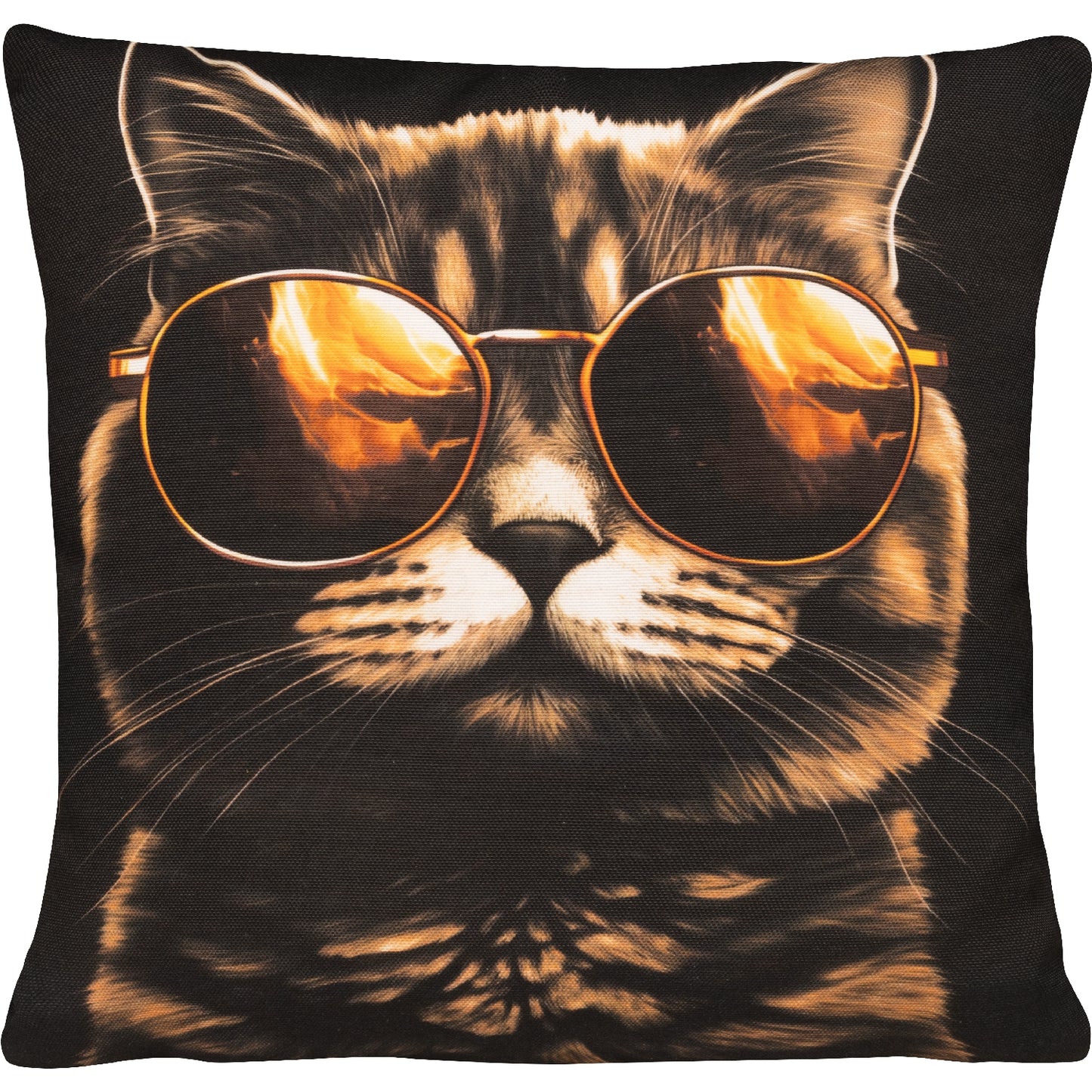 lustiges Dekokissen mit einer Katze und Sonnenbrille