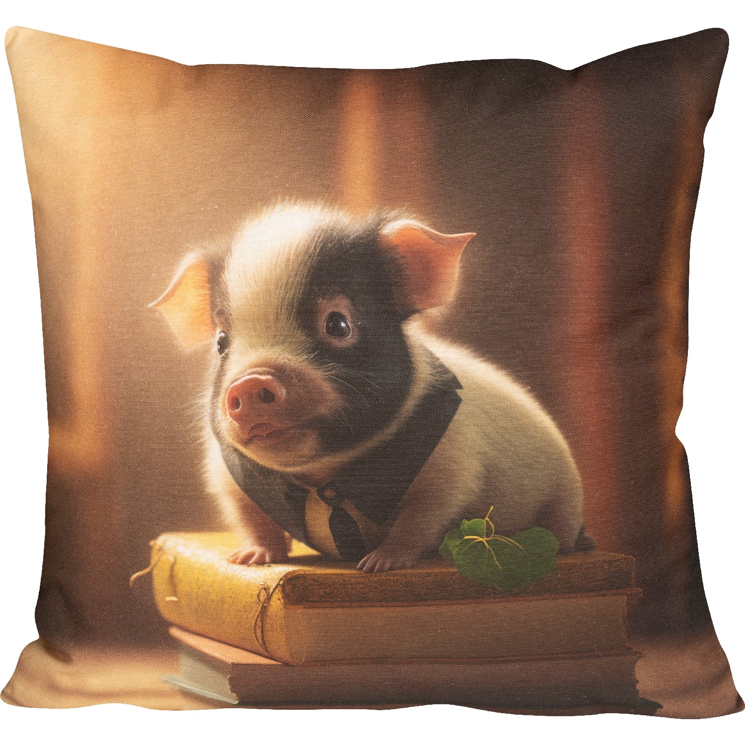lustiges Dekokissen mit süßem Schweinchen